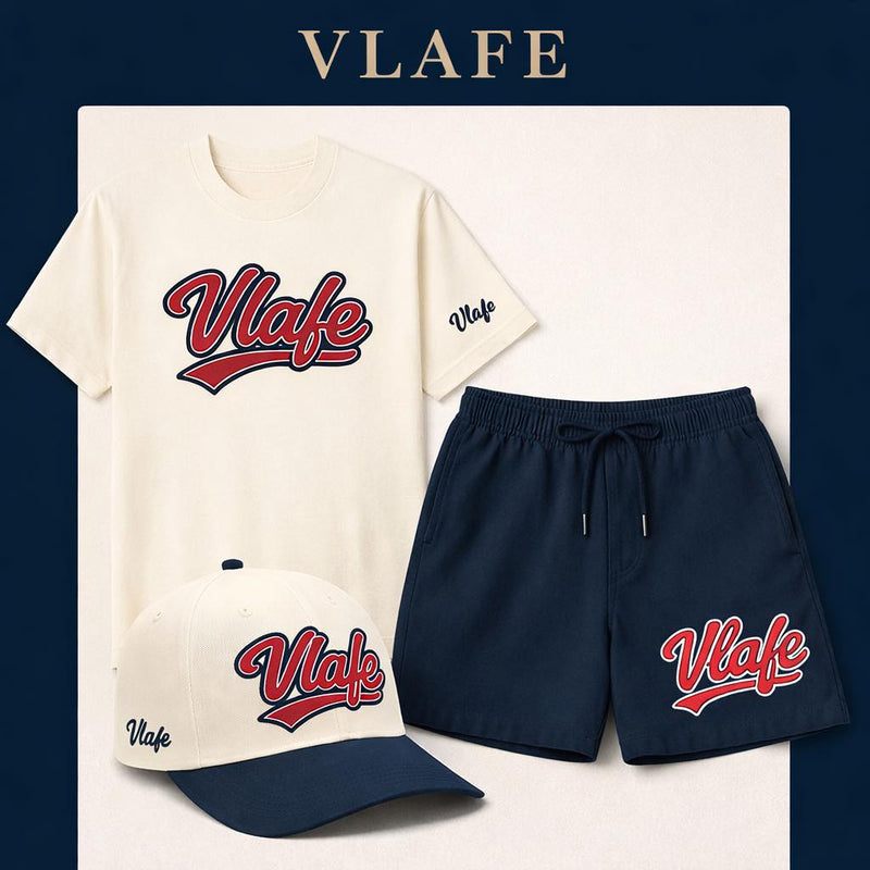 Vlafe Pima Cotton Tee & Shorts Bundle + FREE Script Cap — Men's Matching Set